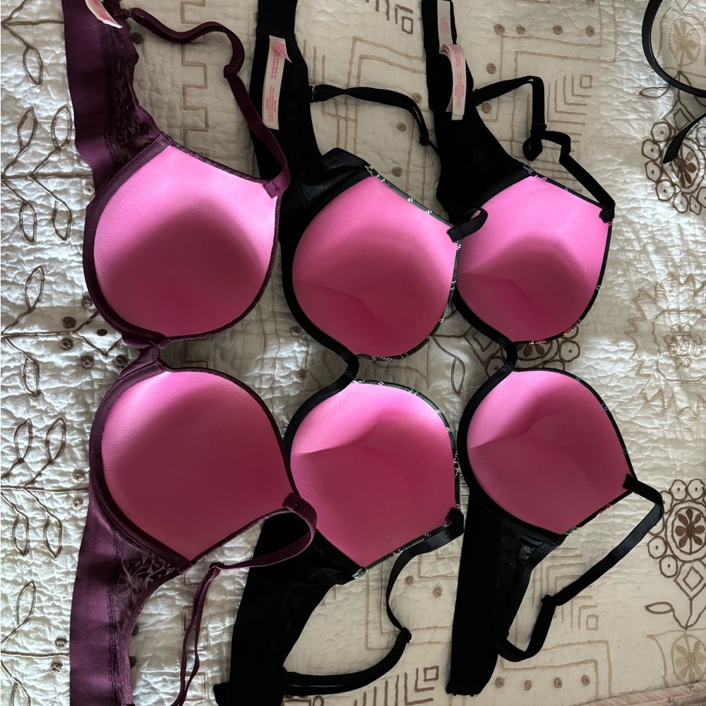 Victoria’s Secret Love PINK - 2 Wear Everywhere Super Push Up, 1 Reg Push Up - Picture 2 of 9